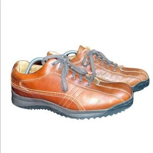 Skechers mens leather brown sneakers shoes size 12